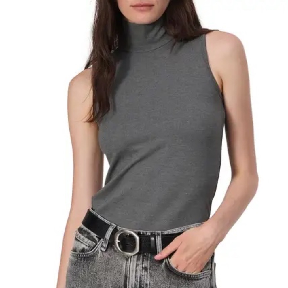 rag & bone Irina Sleeveless Ponte Turtleneck Top